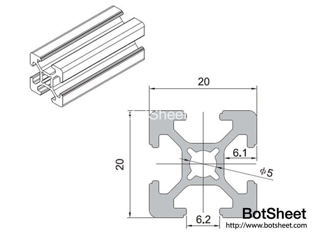 aluminum-extrusion-2020-dimension