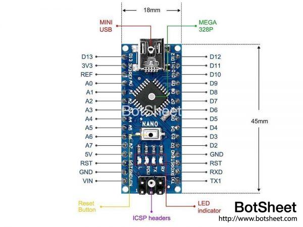 Arduino Nano v3 開發板 (USB Type-C) - BotSheet