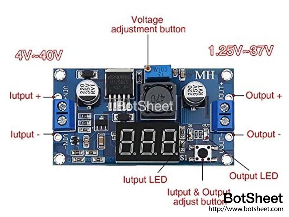 lm2596-dc-dc-power-step-down-module-With-voltage-meter-pinout