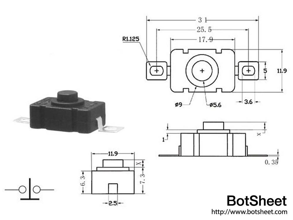 self-lock-push-button-kan-28-dimension